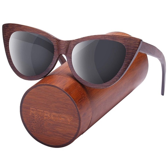 WOOD WOMEN’S CATEYE WOODEN SUNGLASSES GLASSES *NWT main image 5